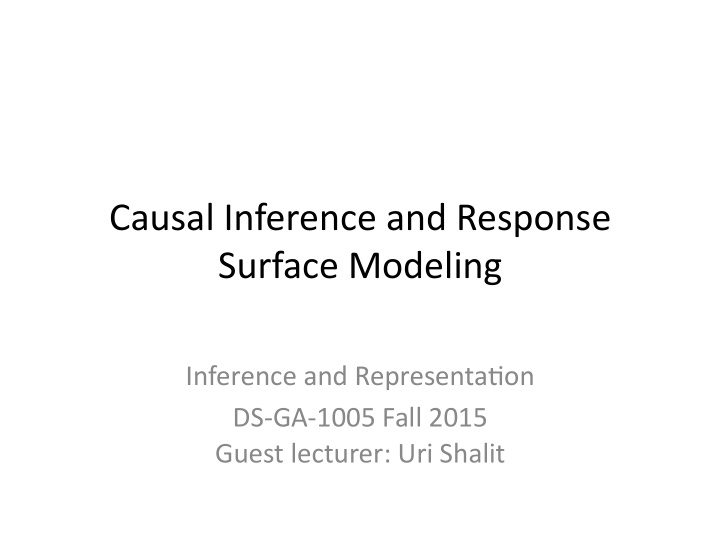 causal inference and response surface modeling