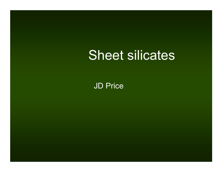 sheet silicates