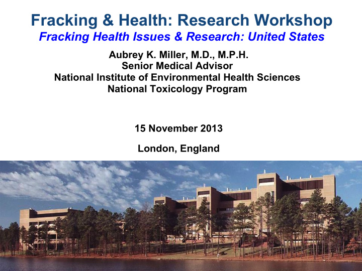 fracking amp health research workshop