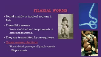 FILARIAL WORMS  Found mainly in tropical regions in  Asia  Threadlike worms  live in the