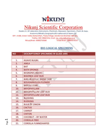 Nik  kunj S  Scien  tific C  Corpo  oratio  on  D ealers In: All Laboratory In nstruments, C