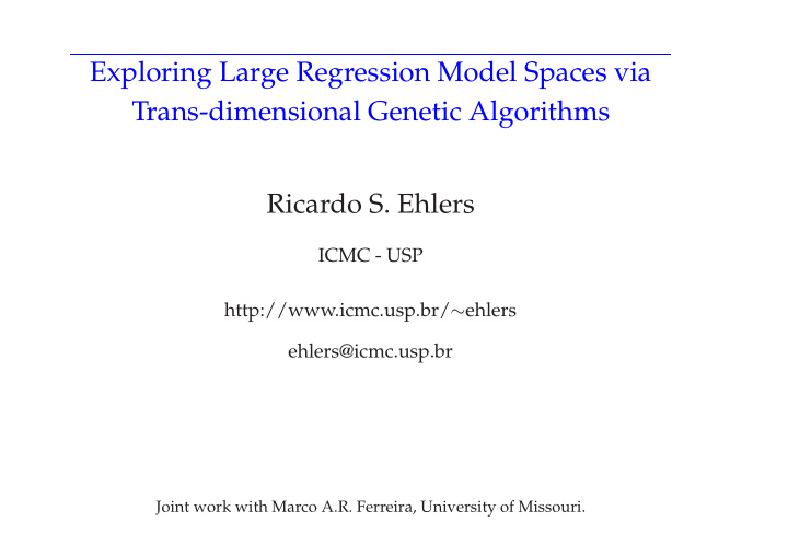 exploring large regression model spaces via trans