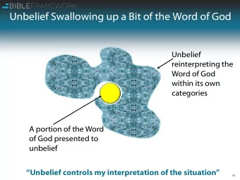 Unbelief Swallowing up a Bit of the Word of God  Unbelief  reinterpreting the  Word of God  within