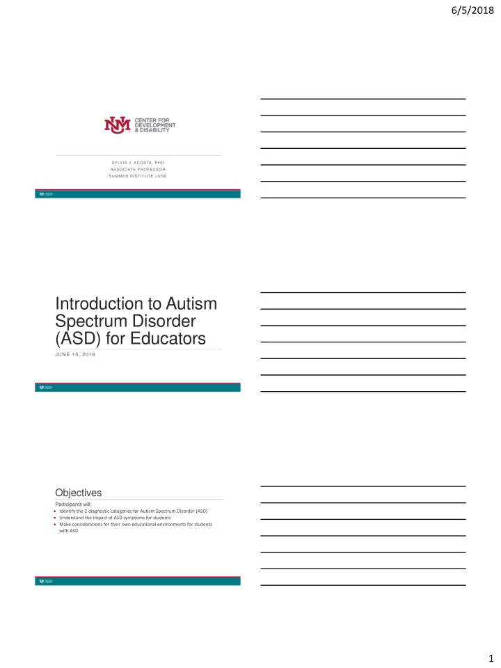 introduction to autism spectrum disorder asd for educators
