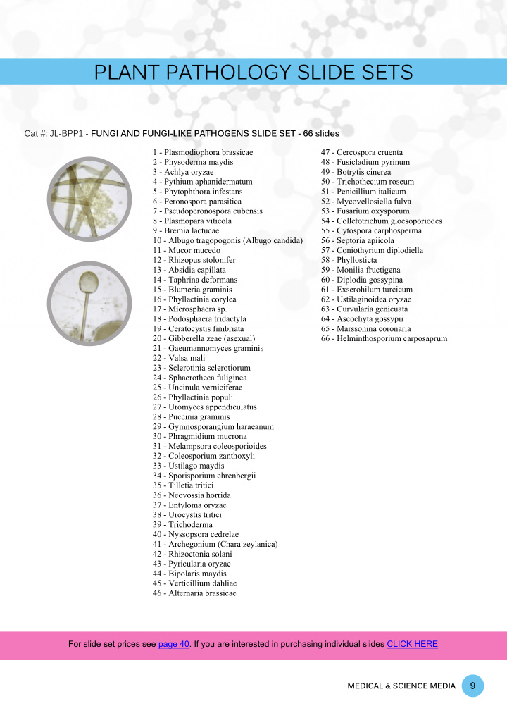 plant pathology slide sets