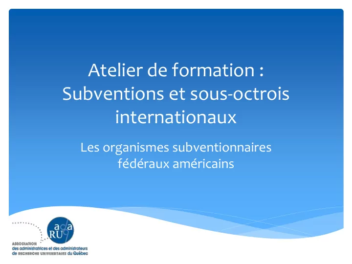 atelier de formation