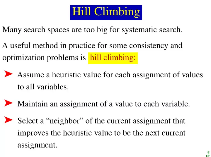 hill climbing