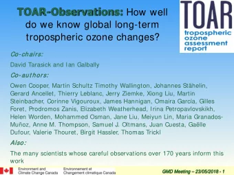 Feister and Warmbt (1987), Long-term measurements of surface ozone in the German Democratic