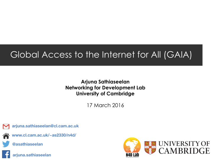 global access to the internet for all gaia