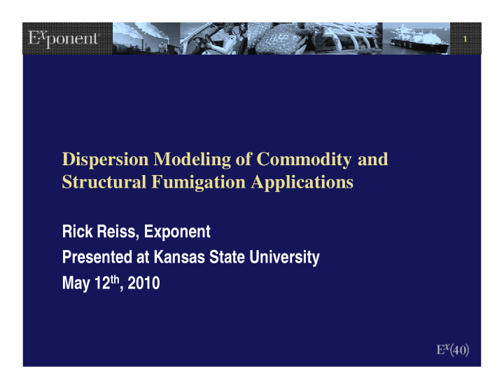 dispersion modeling of commodity and structural