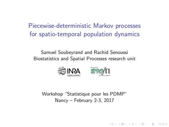 piecewise deterministic markov processes for spatio