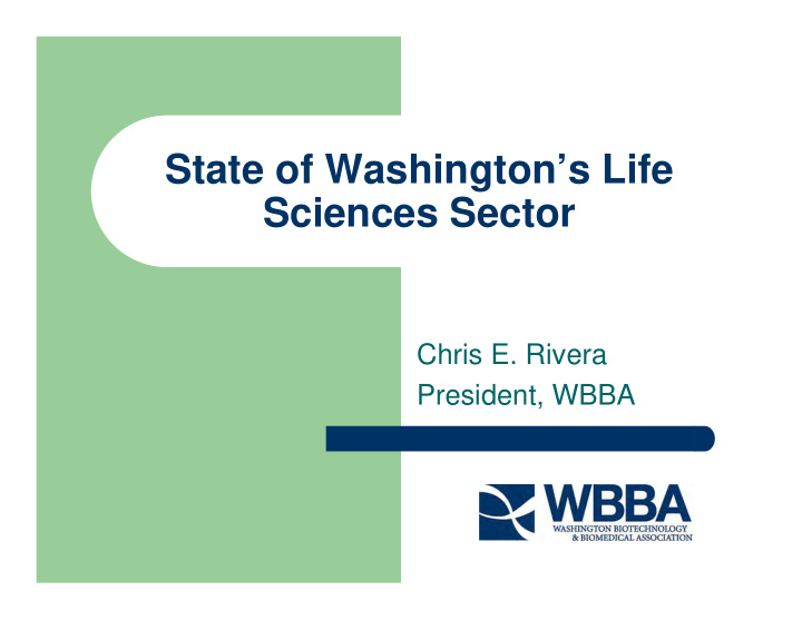 state of washington s life sciences sector