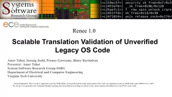 Scalable Translation Validation of Unverified  Legacy OS Code  Amer Tahat, Sarang Joshi, Pronoy