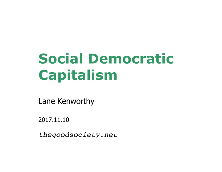social democratic capitalism