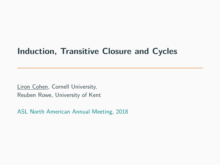 induction transitive closure and cycles