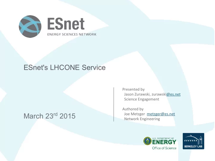 esnet s lhcone service