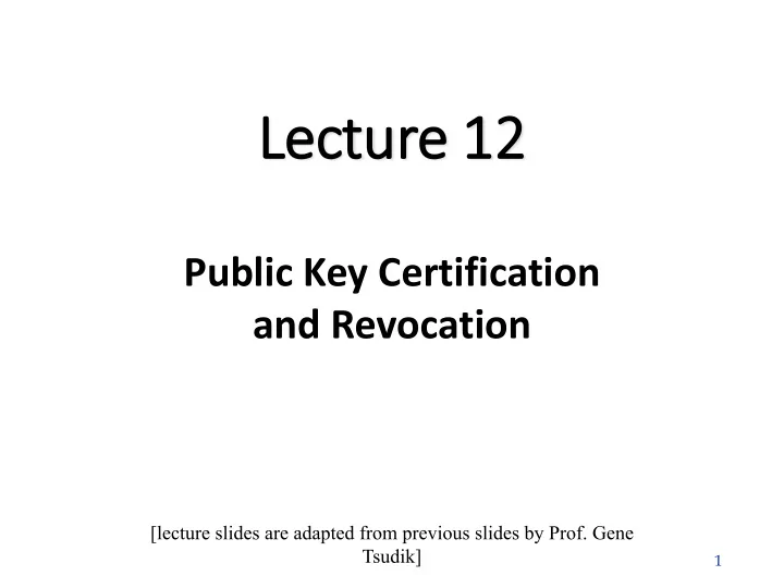 lec ectur ure 12 e 12