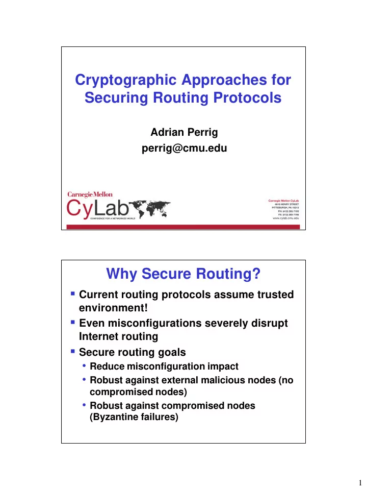 cryptographic approaches for securing routing protocols
