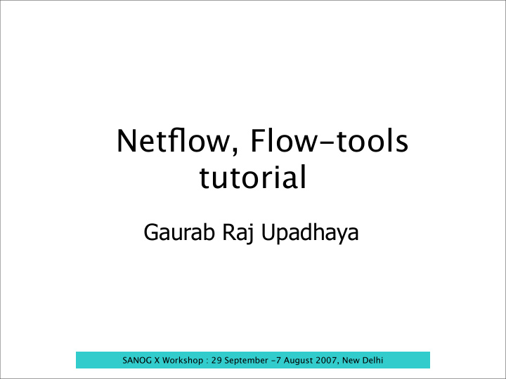 netflow flow tools tutorial