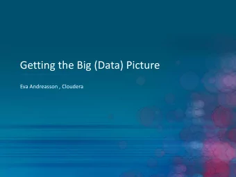 Getting the Big (Data) Picture  Eva Andreasson , Cloudera  Big Data?  Todays Big Data Landscape