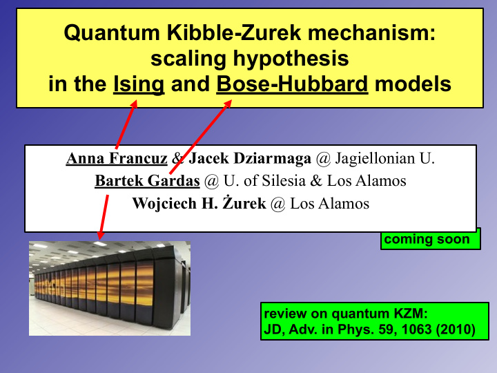 quantum kibble zurek mechanism scaling hypothesis in the