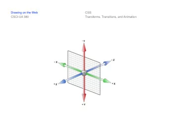 Drawing on the Web  CSS  CSCI-UA 380  Transforms, Transitions, and Animation  Drawing on the Web