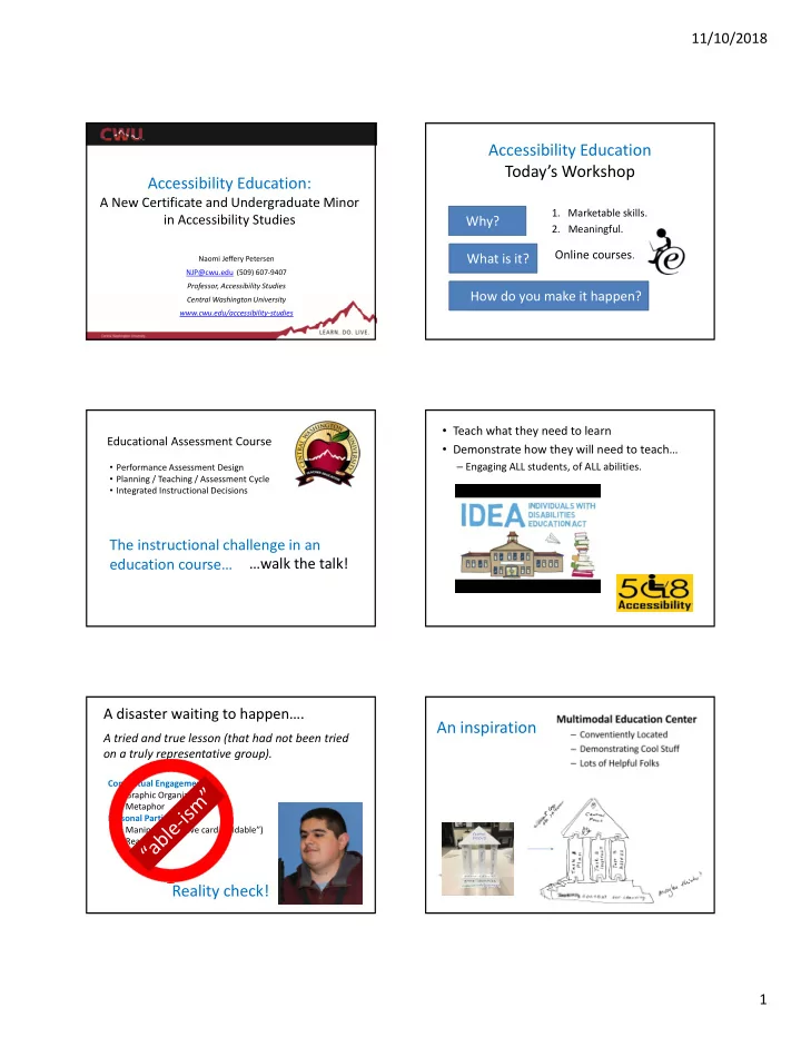 accessibility education today s workshop
