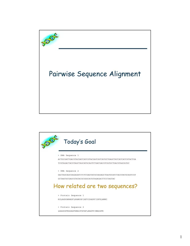 pairwise sequence alignment