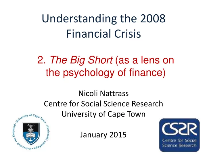 financial crisis