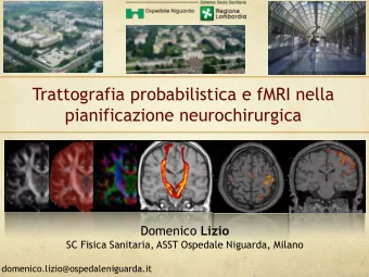 Trattografia probabilistica e fMRI nella  pianificazione neurochirurgica Domenico Lizio  SC Fisica