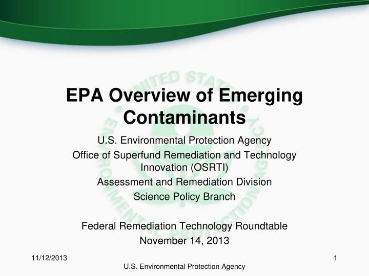 epa overview of emerging contaminants