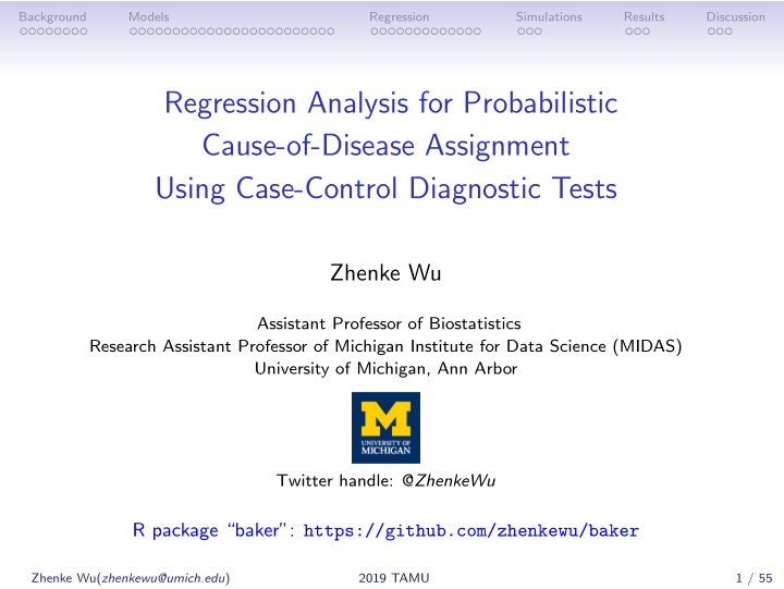 regression analysis for probabilistic cause of disease