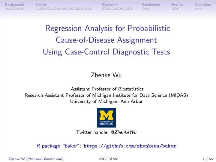 regression analysis for probabilistic cause of disease