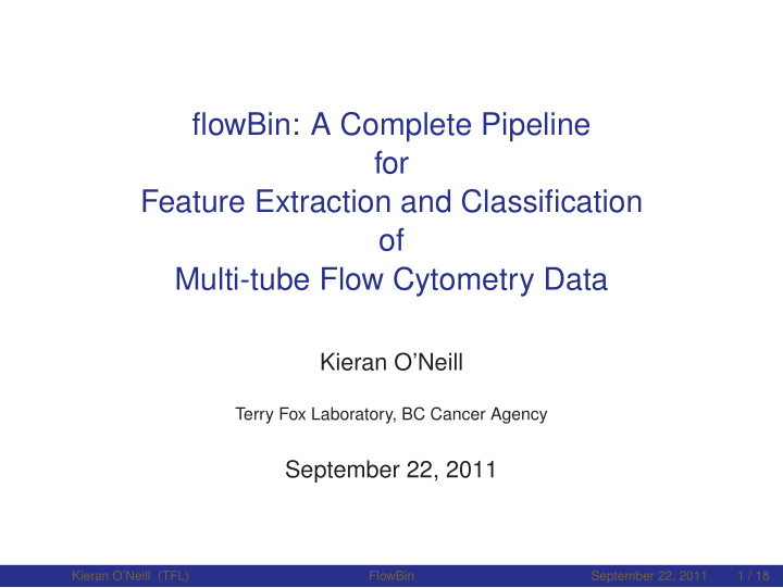 flowbin a complete pipeline for feature extraction and