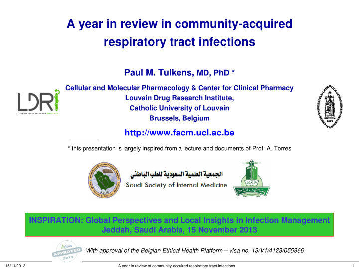 a year in review in community acquired respiratory tract
