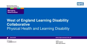 West of England Learning Disability  Collaborative  Physical Health and Learning Disability