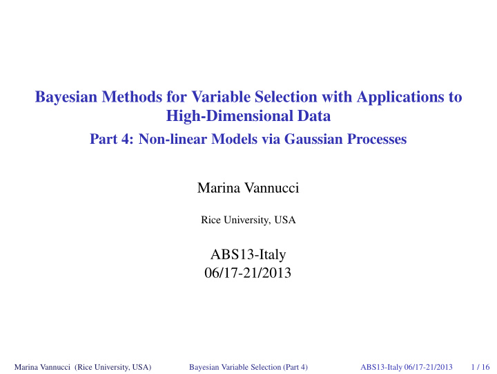 bayesian methods for variable selection with applications