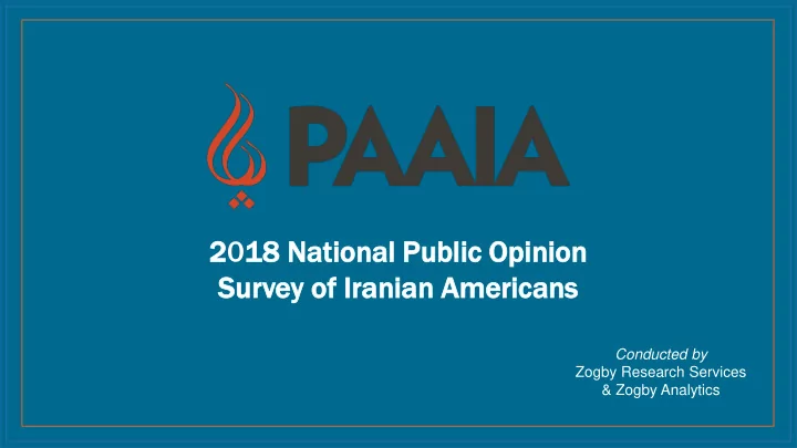 su survey y of ir irani anian an ame meric ricans ans