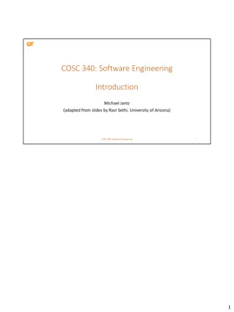 1  The term 'software engineering' was originally used by a joint NATO conference which  met in