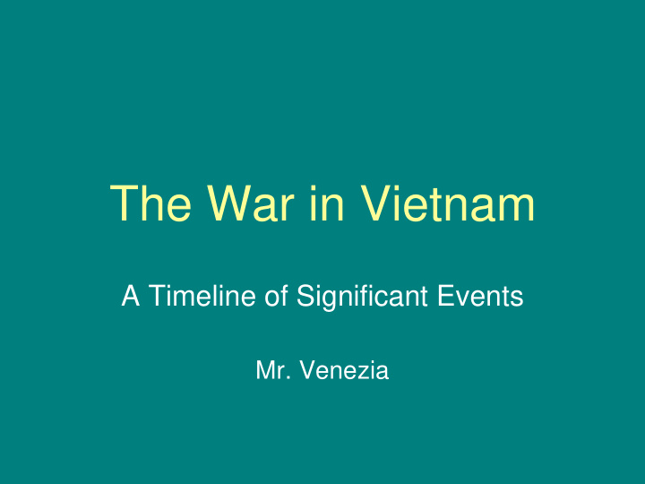 the war in vietnam