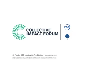 Agenda for Todays COP Leadership Pre -Meeting  Time  Agenda Item  1:00-1:20pm  Welcome,