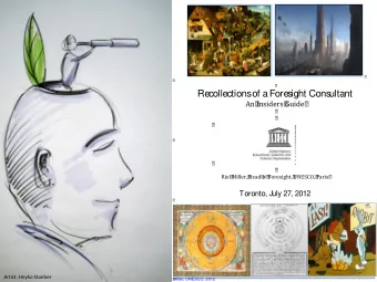 Recollections  of a Fores  ight Cons  ultant  An  Insiders  Guide