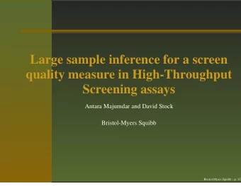 Large sample inference for a screen  quality measure in High-Throughput  Screening assays  Antara