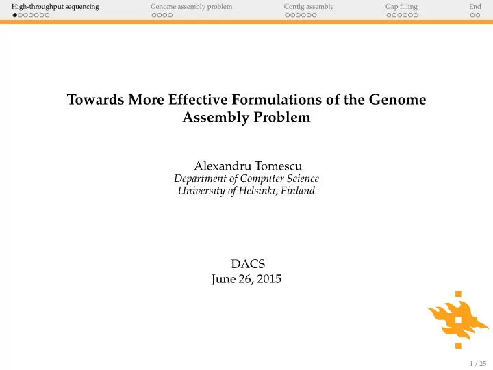towards more effective formulations of the genome