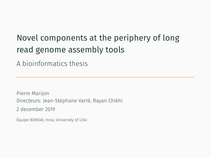 novel components at the periphery of long read genome