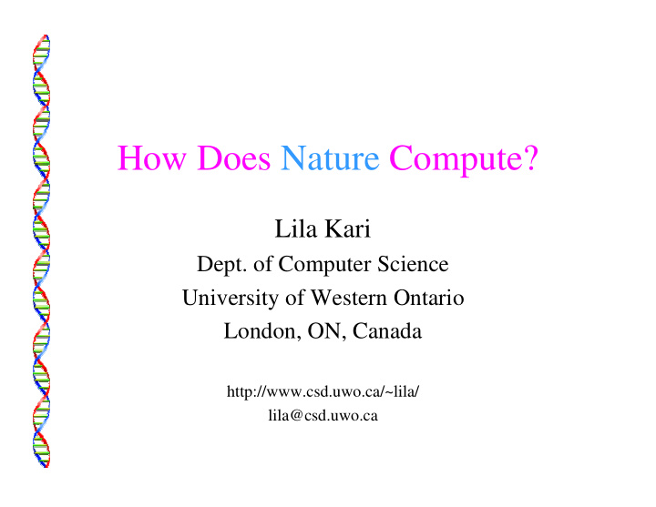 how does nature compute