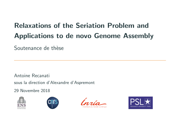 relaxations of the seriation problem and applications to