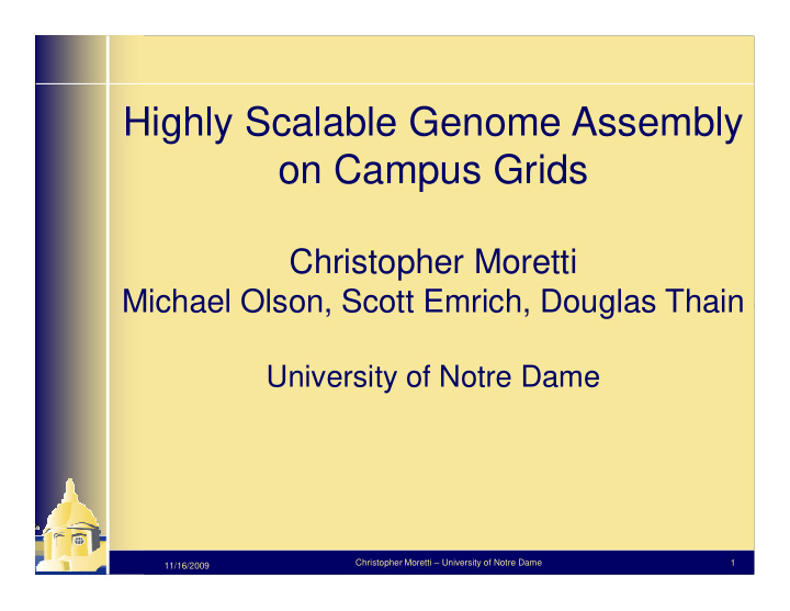 highly scalable genome assembly on campus grids