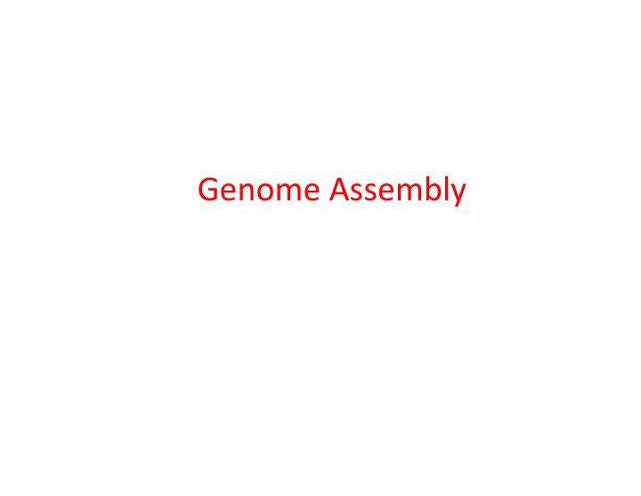 genome assembly