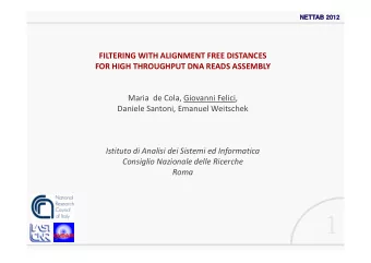 NETTAB 2012  NETTAB 2012  Background  high throughput next generation sequencing (NGS)